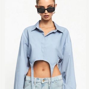 Brand New w/ Tags❕Lioness Venetian Crop Shirt - Blue